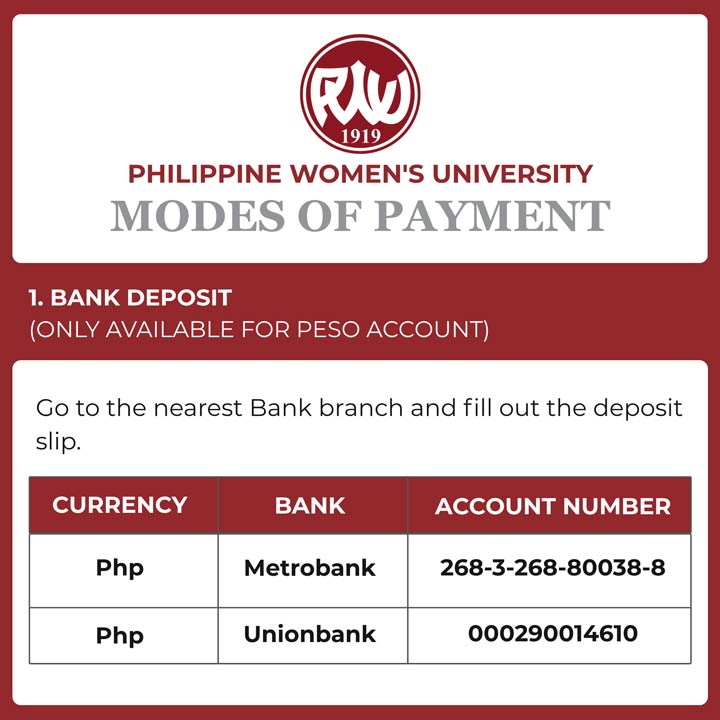 PWU Mode of Payment via Bank Deposit Slip 1